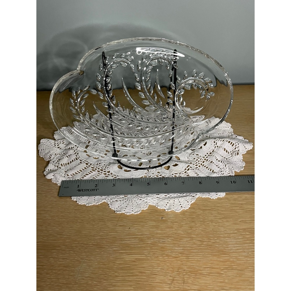 Vintage Federal Glass Luncheon Snack Plate Wheat Pattern 50s-60s